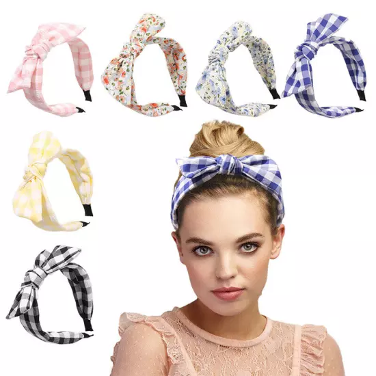 Women Headband Boho Floral Alice Band Fashion Twist Knot Headbands Soft Hairband