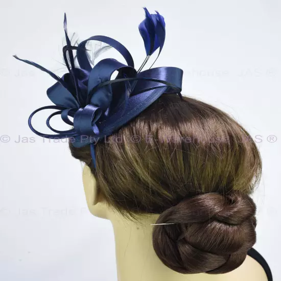 Spring Racing Race Party Melbourne Cup Feather Headband Hairband Clip Fascinator