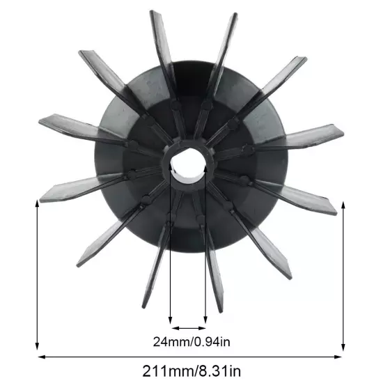 Air Compressor Accessories Fan Blade 1pcs 211mm 5P Black Engineering Plastic