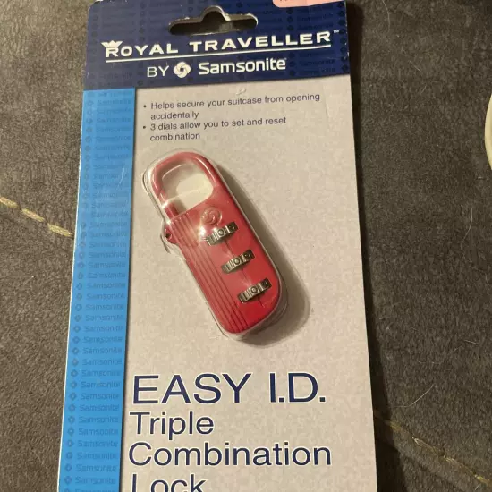 Royal Traveller EASY ID TRIPLE COMBINATION LOCK (RED)