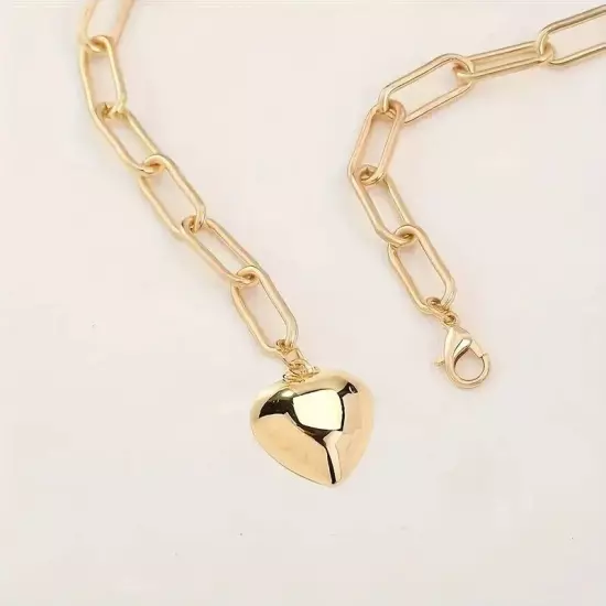 Elegant & Sexy Golden-Tone Stainless Steel Love Heart Pendant