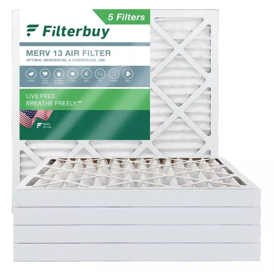 Filterbuy 20x20x2 Pleated Air Filters, Replacement for HVAC AC Furnace (MERV 13)