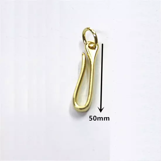 2* S Size Retro Solid Brass KeyChain Key Ring Belt U Hook Wallet Chain Fish Hook