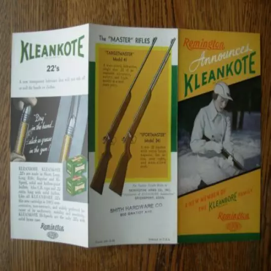 VINTAGE REMINGTON DUPONT KLEANKOTE BROCHURE FORM 606-3-36