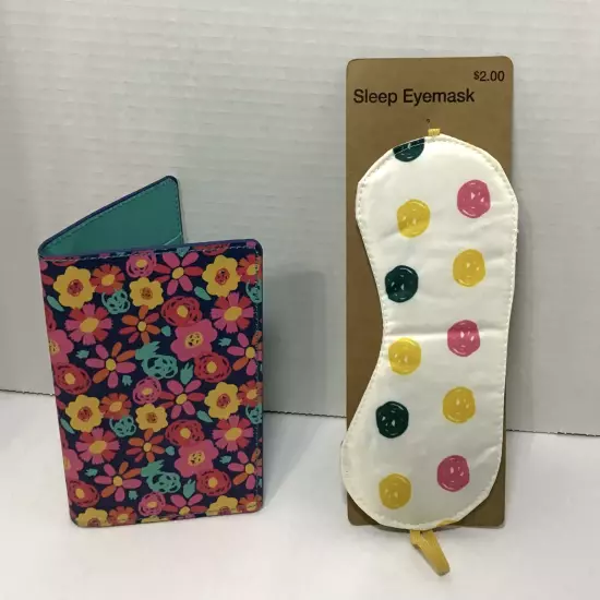 New with tags Floral Document Holder and Polka Dot Sleep Eye Mask