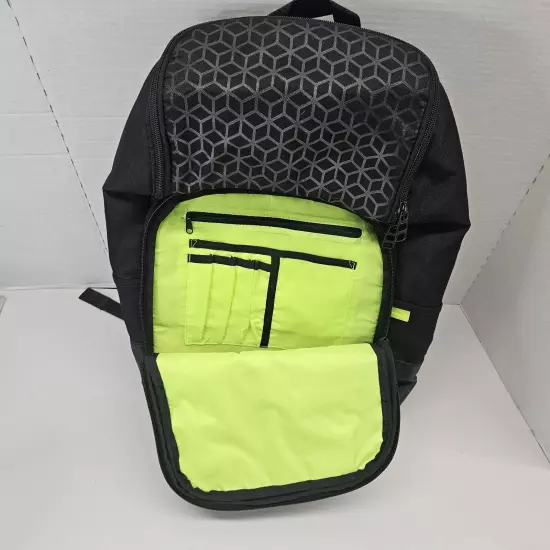 Puma Backpack Back To School Bag Black Lime Green Padded Multi Pocket Travel Gym