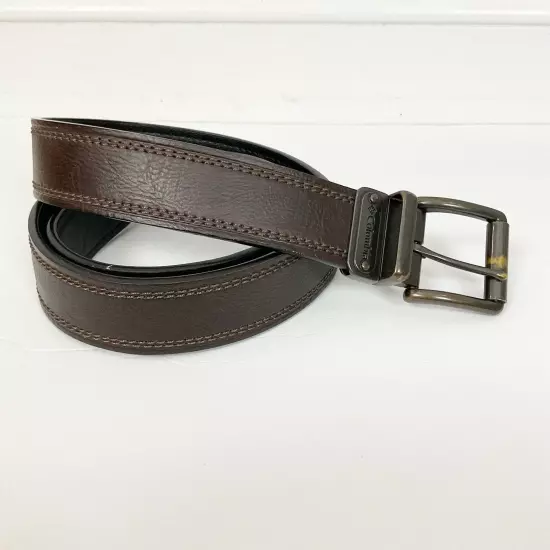 COLUMBIA Size LARGE (38-40) Reversible Brown Black LEATHER BELT Men’s