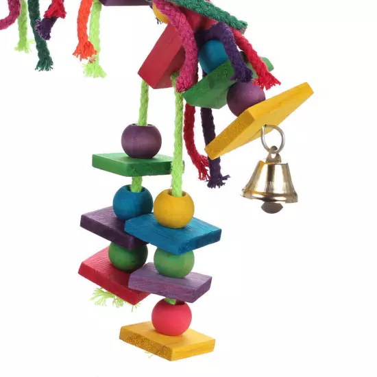 Bird Toy for Parrot Parakeets Budgies Cage Chew Play Wooden Block