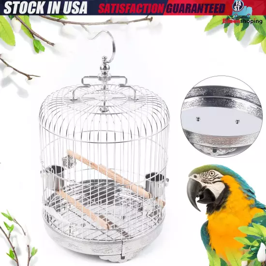 Small Parakeet Wire Bird Cage for Finches Canaries Hanging Travel Bird House NEW