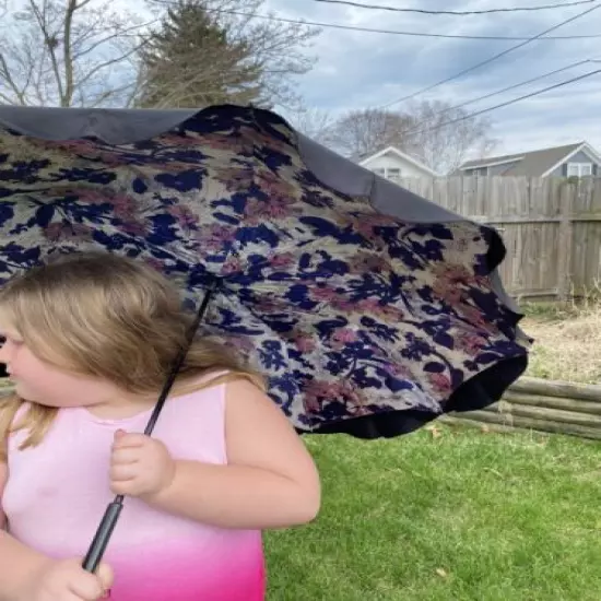 VTG Ladies Double Canopy Decretive Handled Parasol Umbrella