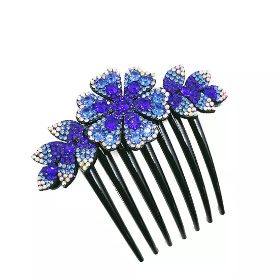 Crystal Flower Hair Comb Clip Shiny Rhinestones Hairpins Women Hair Accessories*