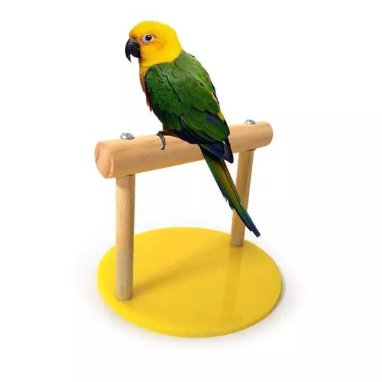 Bird Cage Stand Wooden Table Parrot Perch Shelf Training Stands Playstand Pla...