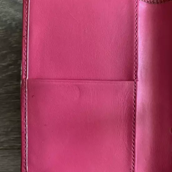 COACH Signature Passport Holder with Pink Trim