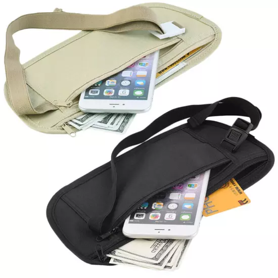 Invisible Travel Waist Packs Pouch for Passport Money Belt Bag Hidden Wal-lq_