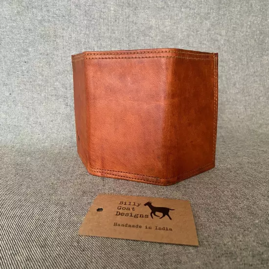 Leather Wallet Trifold **40% OFF** WM3 Tri-fold Cash Cards Handmade Goat