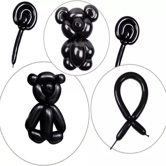 100 Black Long Latex Balloons art twisting animal modeling party decor artist