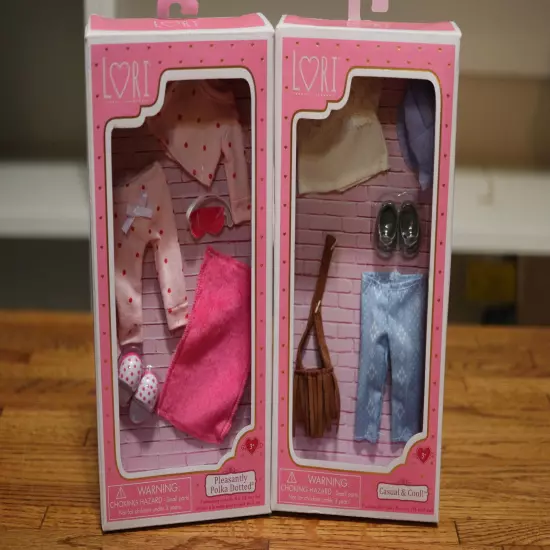 2 Pack of Lori Casual & Cool Outfit For 6" Dolls + Pleasantly Polka Dotted