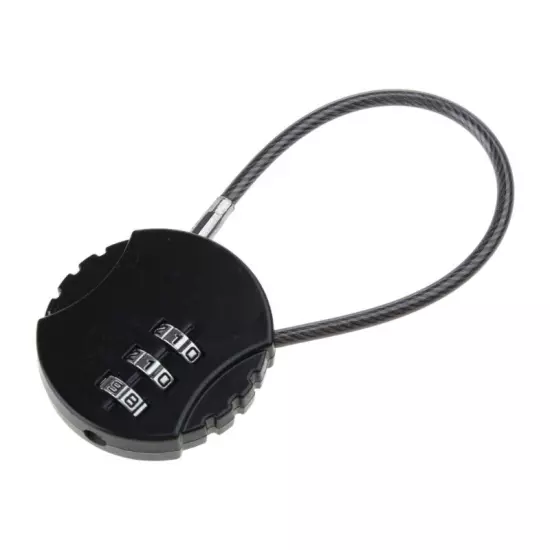 Small Travel Luggage Lock 3 Digit Combination Padlock Wire Rope Password Lock