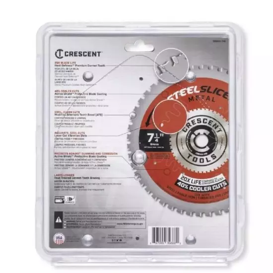 Crescent 7-1/4" x 48-Tooth SteelSlicer Medium Metal Circular Saw Blade