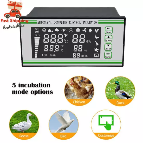 Automatic Egg Incubator Controller Thermostat Temperature Humidity Sensor XM-18S