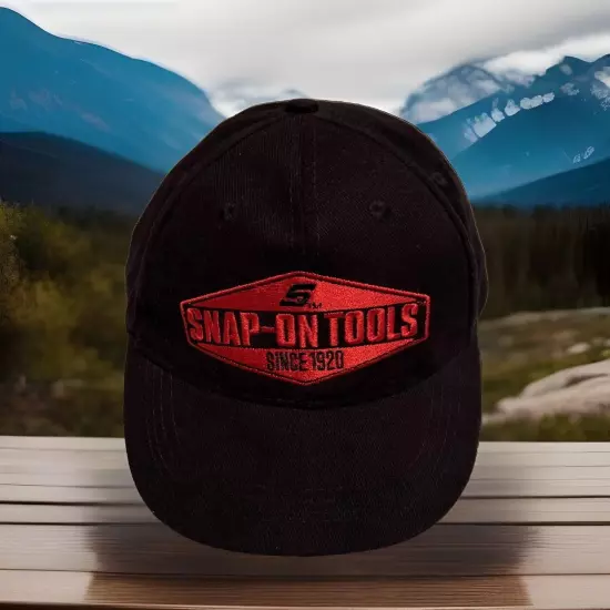 Snap On Tools Hat Cap Wild Impact Promo Strap Back Black Logo Red Since 1920 EUC