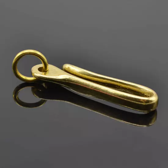 2* S Size Retro Solid Brass KeyChain Key Ring Belt U Hook Wallet Chain Fish Hook