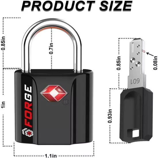 TSA Approved Luggage Locks, Ultra-Secure Dimple Key Travel Locks with Zinc Alloy