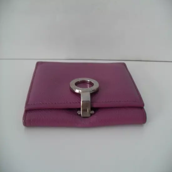 BVLGARI Card Wallet Stunning Purple Italian Calf Leather Business Card Exc Cond