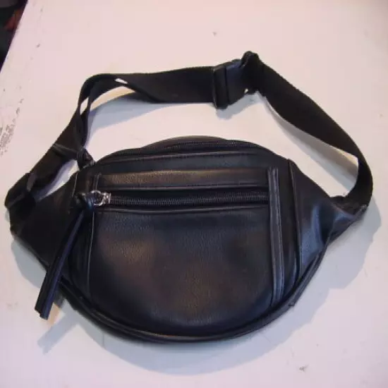 BLACK HIP PACK FANNY PACK WAIST BAG 12X6