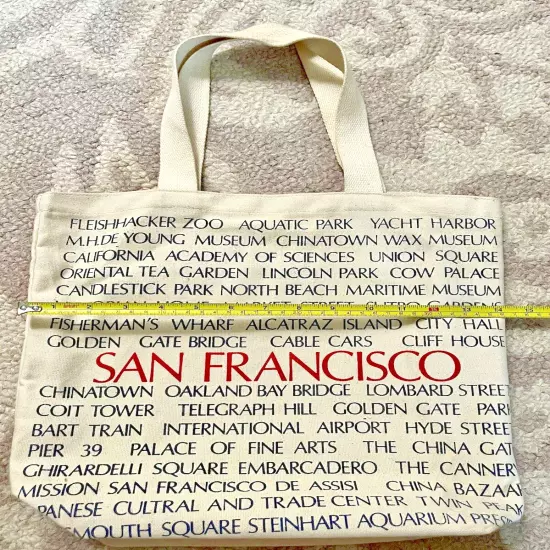 VTG Canvas Tote Bag San Francisco Dual Handle Grocery Bag San Francisco Sites