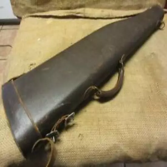 Vintage Red Head Brand Hard Leather & Brass Rifle Case > Antique Gun 10111