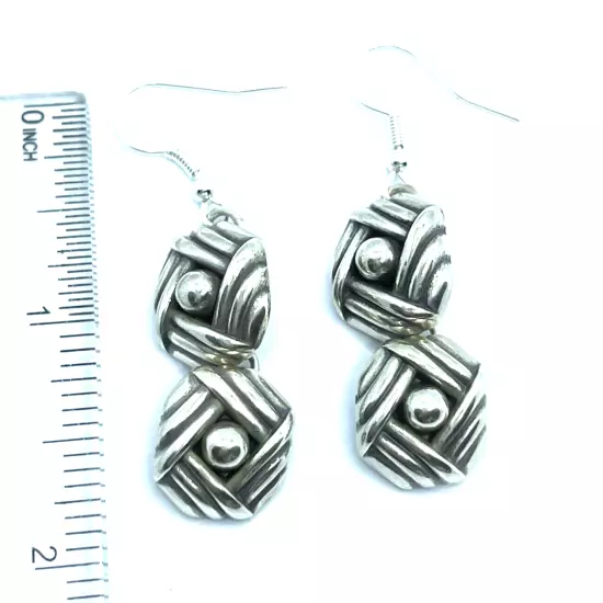 Brighton Sonora Knots 2-Flowers Intertwined Twisted Custom Silver Earrings