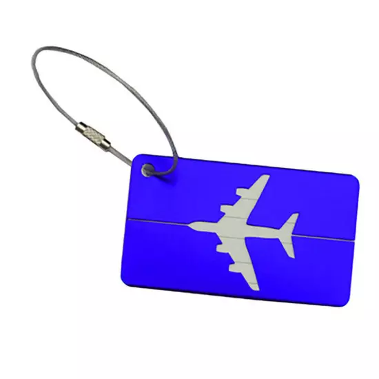 Travel Aluminium Plane Luggage Tags Suitcase Label Name Address ID Baggage Tag ^