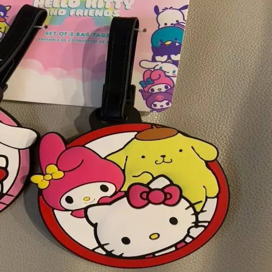 Sanrio Hello Kitty & Friends 2 Piece Luggage School Backpack Tags ID Set-New