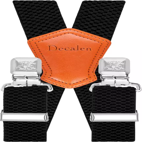 Mens Suspenders Very Strong Clips Heavy Duty Braces Big and Tall X Style