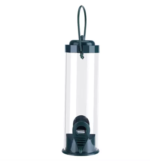 1pc Outdoor Garden Plastic Transparent Hanging Wild Bird Feeder Container