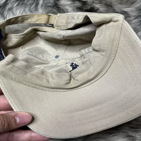 Polo Ralph Lauren Hat Cap Strap Mens Beige Pony Adjustable Preppy Golf DAD