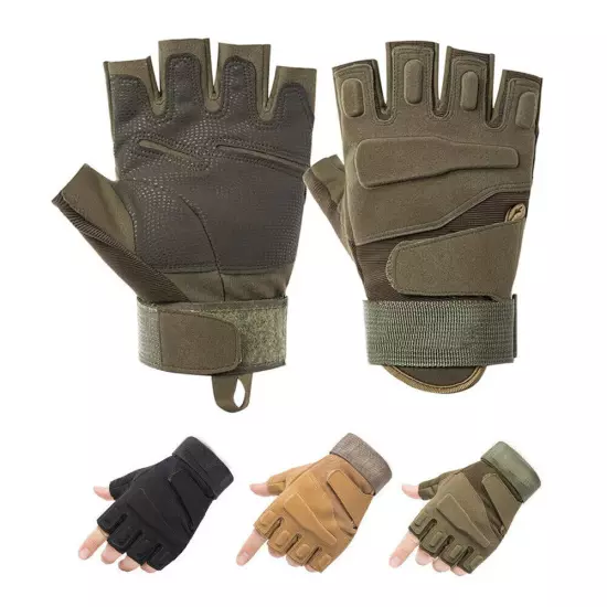 Military Tactical Half Finger Gloves Combat Army Gloves Work Shooting Duty Gear