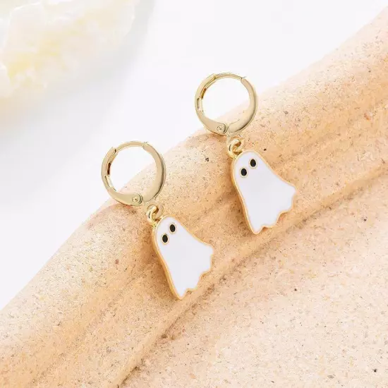 Halloween Ghost Earrings For Women Gold Ghost Huggie Hoop Earrings Halloween Jew