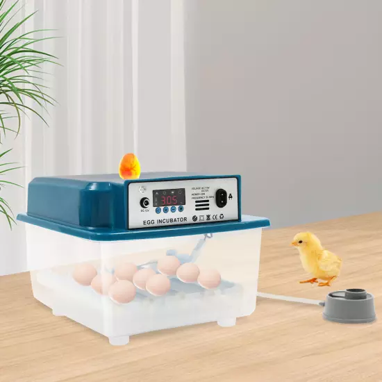 16-Eggs Digital Incubator w/ Fully Automatic Egg Turning Humidity Chicken Duck