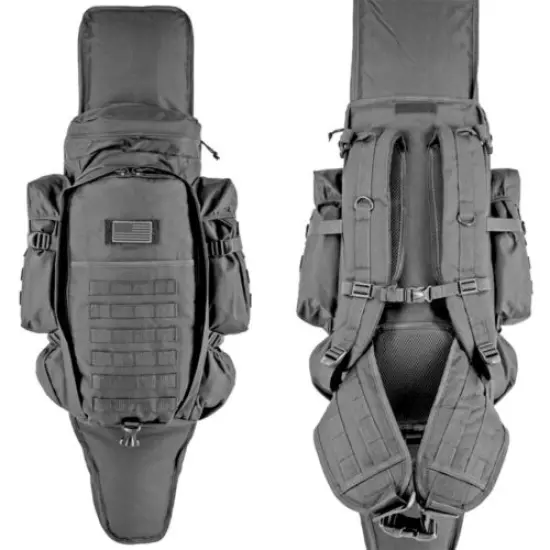 EastWest 911 Holds 2 Rifles Backpack Hunting Molle Webbing Full Gear Bag - Grey