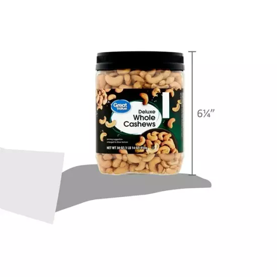 Great Value Deluxe Whole Cashews, 30 oz