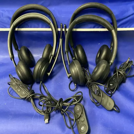 Lot of 4 Microsoft Modern Wired Headset, Stereo Headphones with Noise-Cancelling