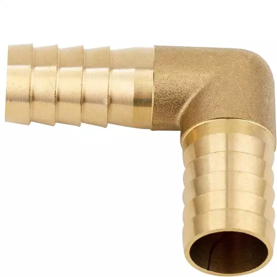 Brass Hose Barb Fitting 90 Degree Elbow 5/8 Barbed X 5/8 Barbed Fuel