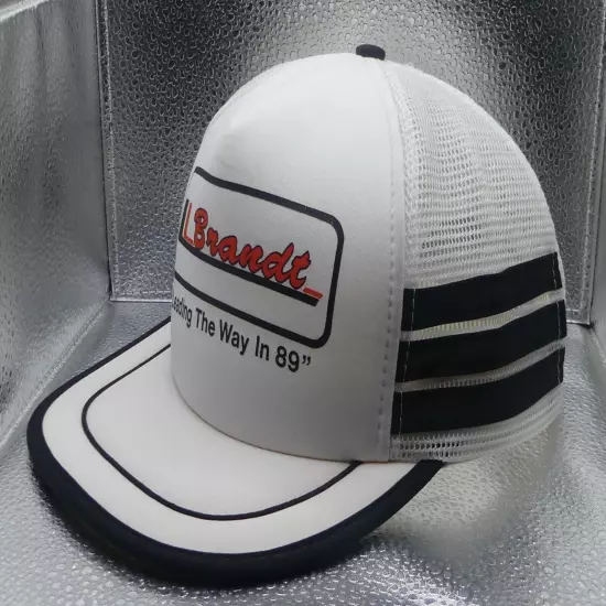 Three 3 Stripe Advertising Brandt Club 21 Snapback Mesh Hat Cap White Black 89