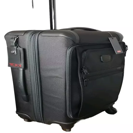 NWT TUMI ALPHA 2 International Front lid 4 wheeled Carry-on in Black $925.