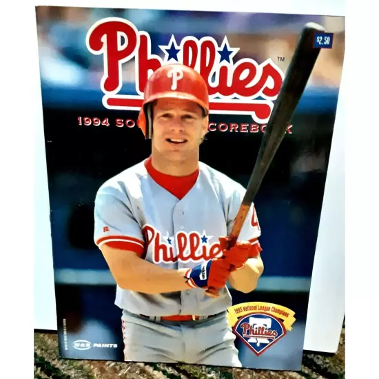 1994 Philadelphia Phillies scorebook Unscored Dodgers Dykstra