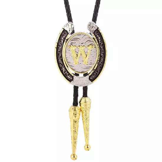 Bolo Tie for Men- Golden Initial Letter A to Z Western Cowboy Bolo Tie for Women