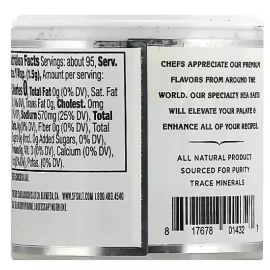 San Francisco Salt Co. Hickory Smoked Sea Salt, 5 oz Stackable Canister 3/26