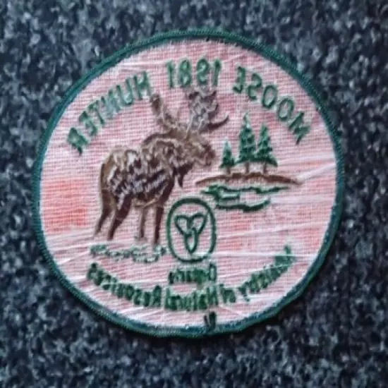 Moose Hunter Patch Ministry of Natural Resources Ontario 1981